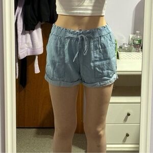 Aerie Blue Tie Front Shorts